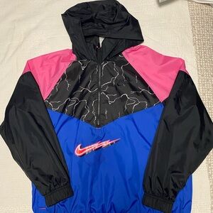 Nike Pink and Blue Windbreaker Jacket